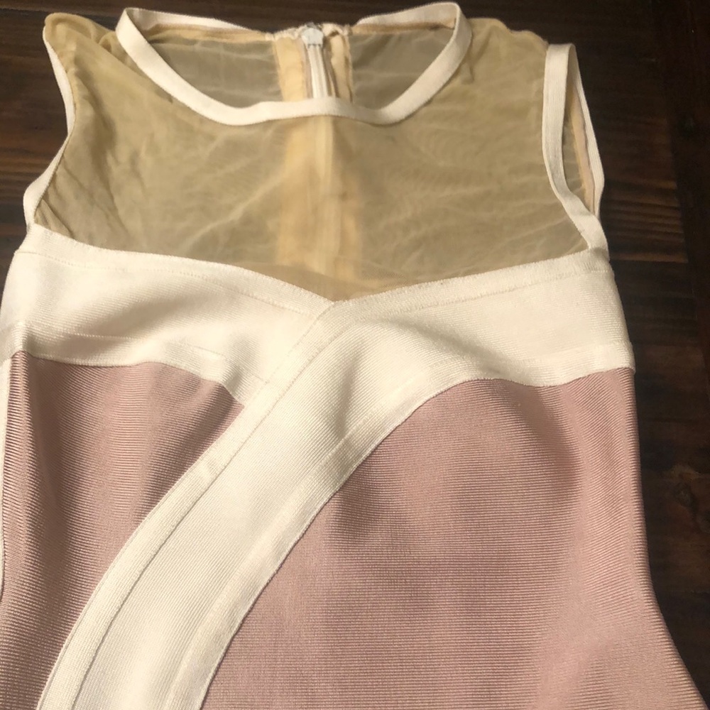Tan and white dress